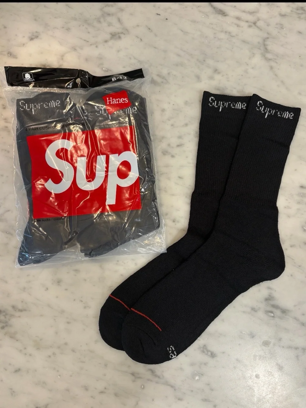 Supreme Black Athletic Crew Socks 1 Pair only